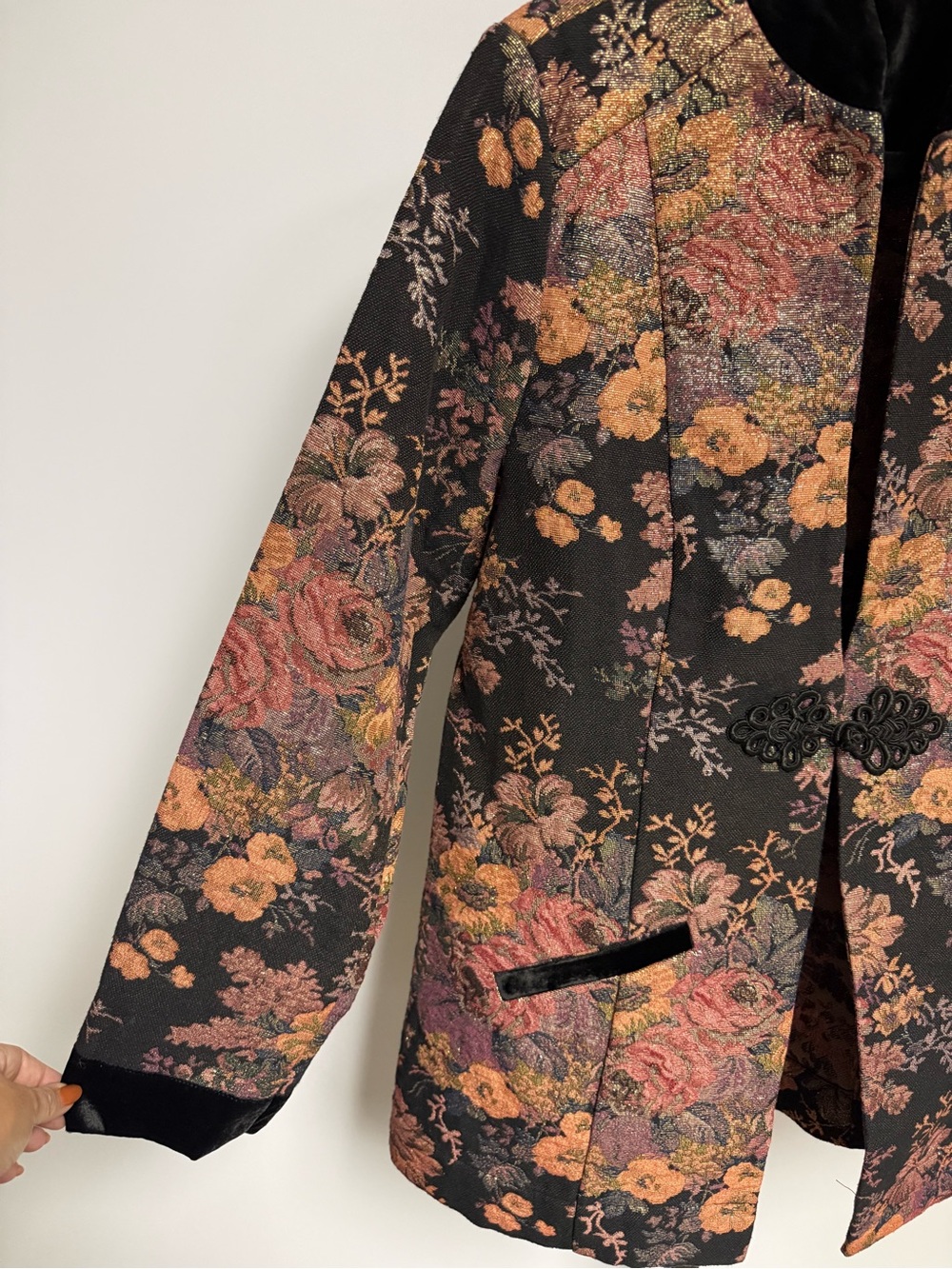 Soft Surroundings Westbury Garden Metallic Jacquard Jacket Size L Whimsigoth 90s - Picture 4 of 14